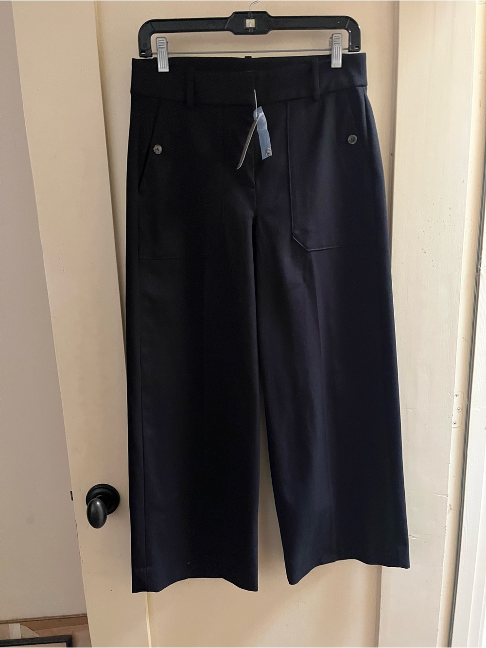 J. Crew Black Wide-Leg Trousers